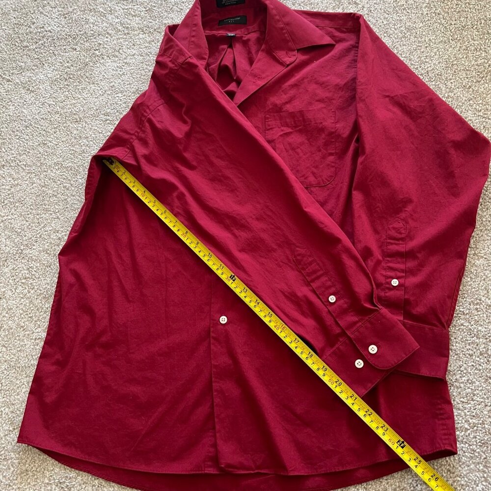 Deep Red Burgundy Mens Semi-Formal Button-Down Preppy Grunge Size Medium - Picture 8 of 8